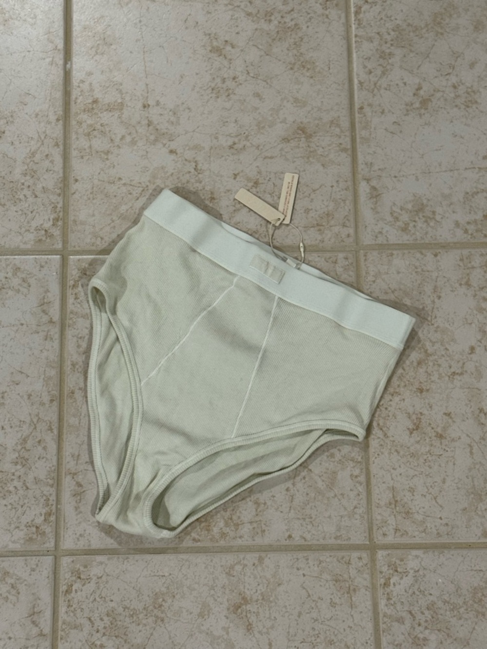 NEW SKIMS High-Waist Ribbed Briefs in Bone
